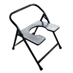 Commode Stool with Plastic Pot Foldable (With Back Support)